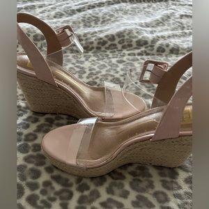 Super cute wedges with plastic straps